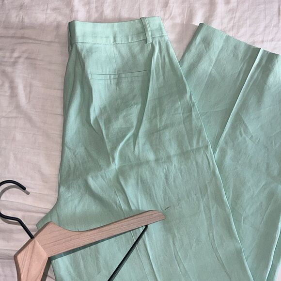 J. Crew Linen-blend wide-leg pleated trouser pant Size 12 - Picture 10 of 14